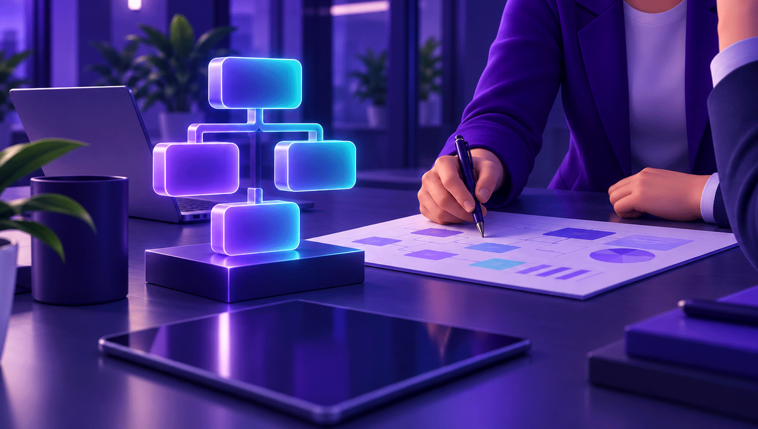 Illustrazione della consulenza IT e della pianificazione dei progetti